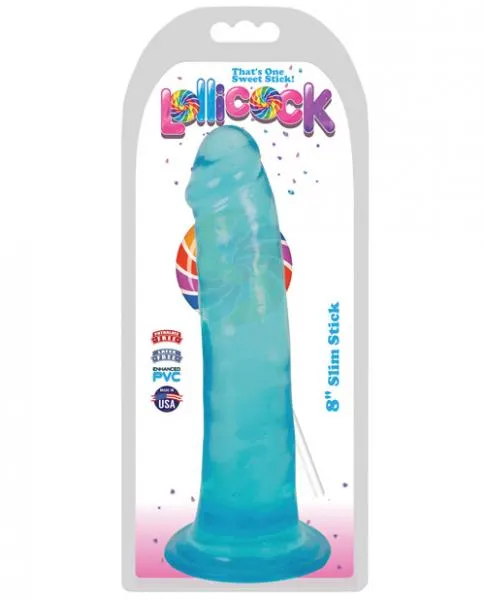 Dildos Curve Novelties Lollicock 8 Inches Slim Stick Dildo Blue Berry Ice Dildos Curve Novelties Lollicock 8 Inches Slim Stick Dildo Blue Berry Ice