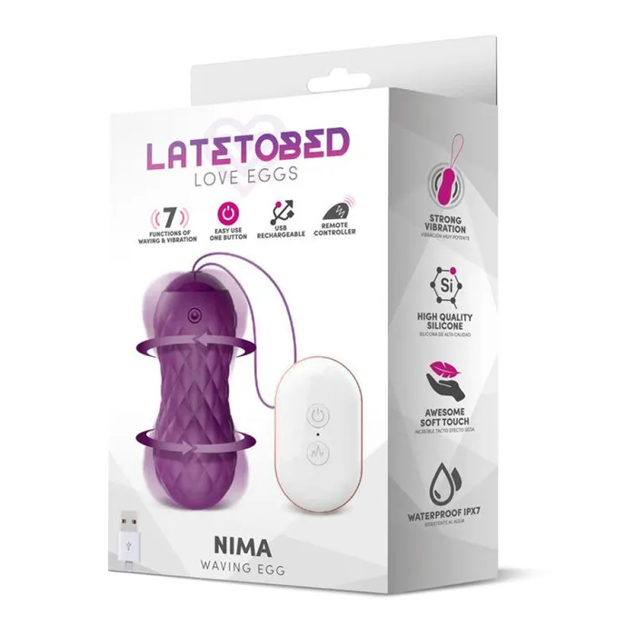 Female Sex Toys Latetobed Nima Vibro Egg with Rotating Movement