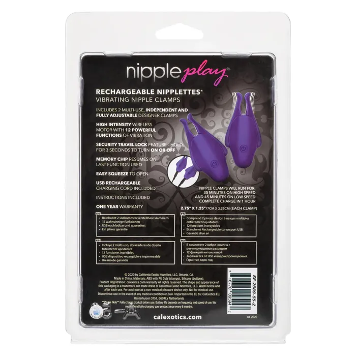 Vibrators Adults Boutique Nicosia Nipple Play Rechargeable Nipplettes Purple