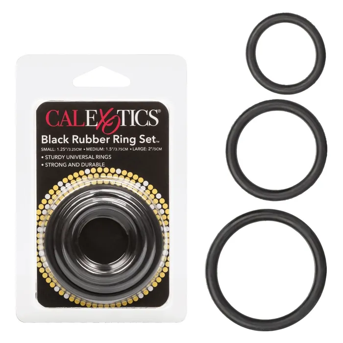Black Rubber Ring Set CalExotics Anal