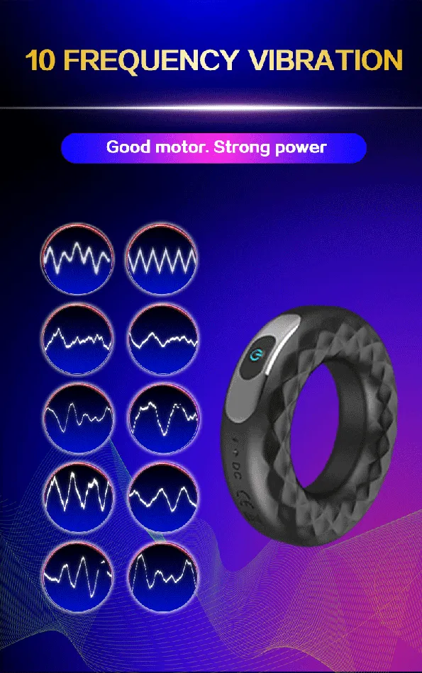Stretchable Delay Ejaculation Silicone Cock Ring Vibrator Onion Toy Male Sex Toys