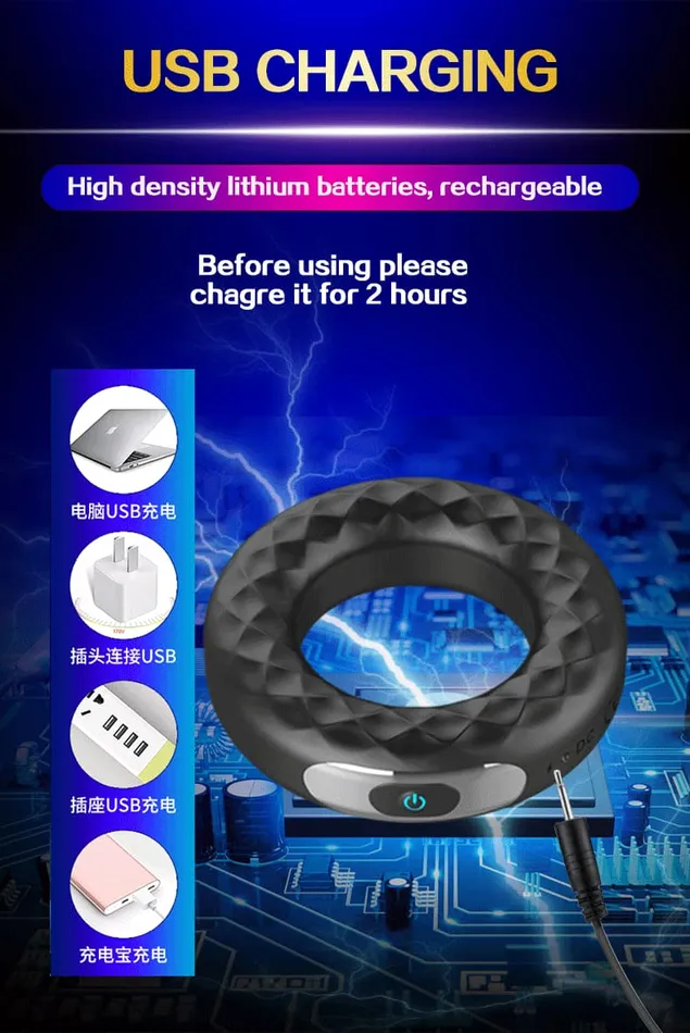 Stretchable Delay Ejaculation Silicone Cock Ring Vibrator Onion Toy Male Sex Toys