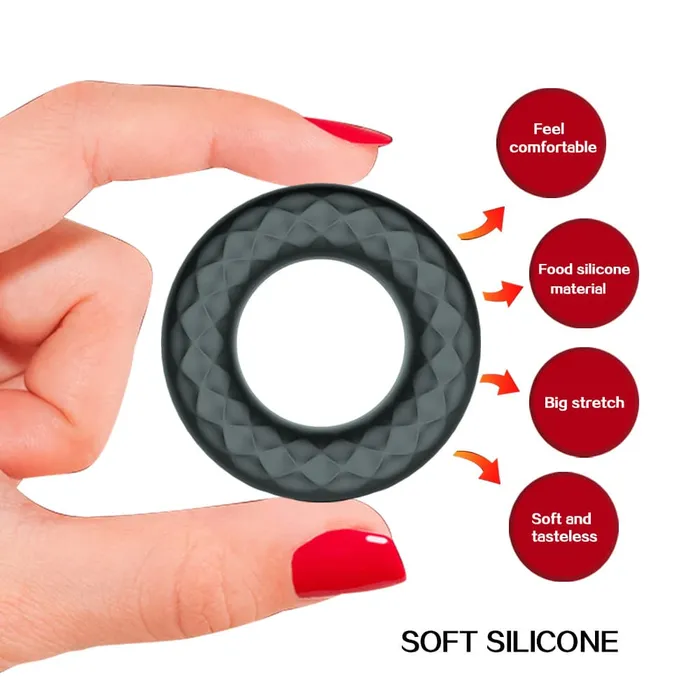 Stretchable Delay Ejaculation Silicone Cock Ring Vibrator Onion Toy Male Sex Toys