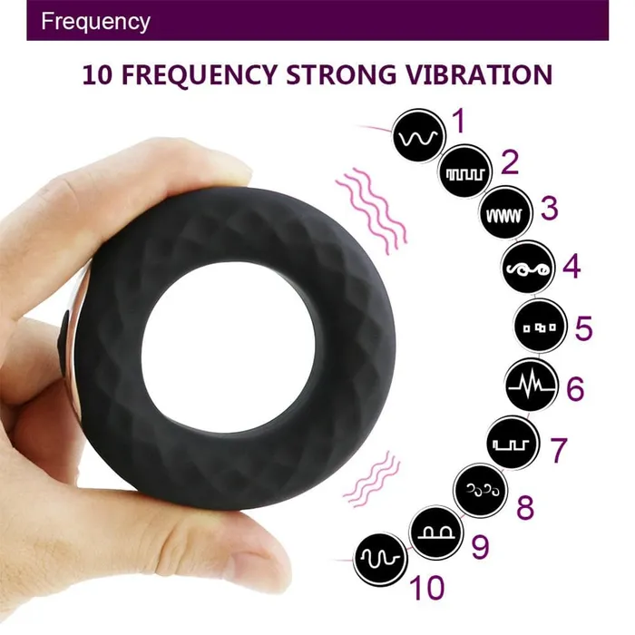 Stretchable Delay Ejaculation Silicone Cock Ring Vibrator Onion Toy Male Sex Toys