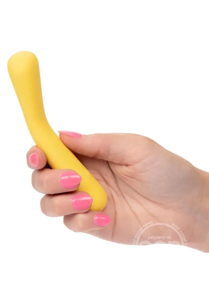 Cal Exotics Female Sex Toys Boundless Mini FlexWand Bendable Rechargeable Silicone Massager Yellow
