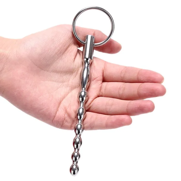 Beaded Prince Wand With Cock Ring 512 Inches to 531 Inches Long CHASTITY CAGE CO Male Sex Toys