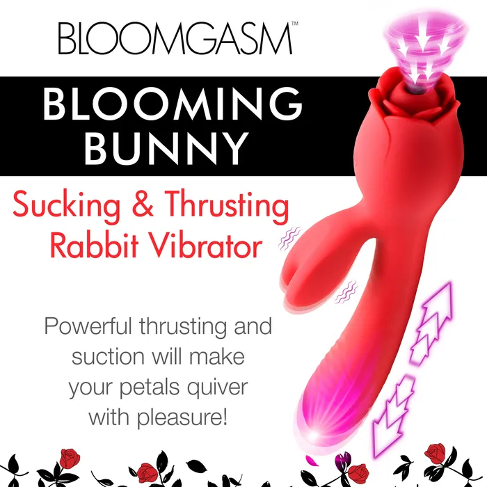 Blooming Bunny Sucking and Thrusting Silicone Rabbit Vibrator Bloomgasm Vibrators