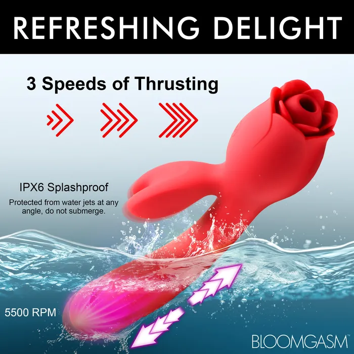 Blooming Bunny Sucking and Thrusting Silicone Rabbit Vibrator Bloomgasm Vibrators