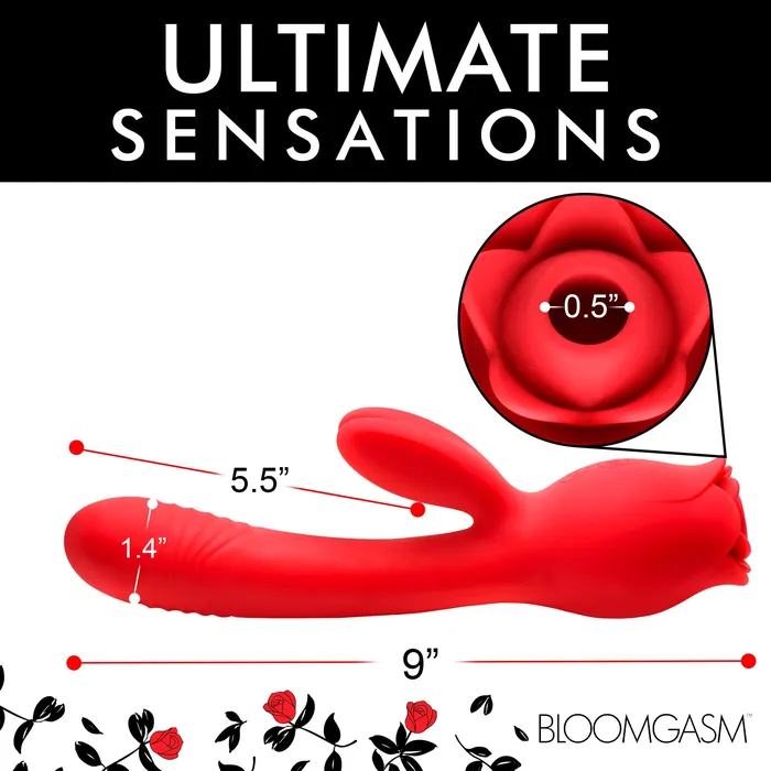 Blooming Bunny Sucking and Thrusting Silicone Rabbit Vibrator Bloomgasm Vibrators