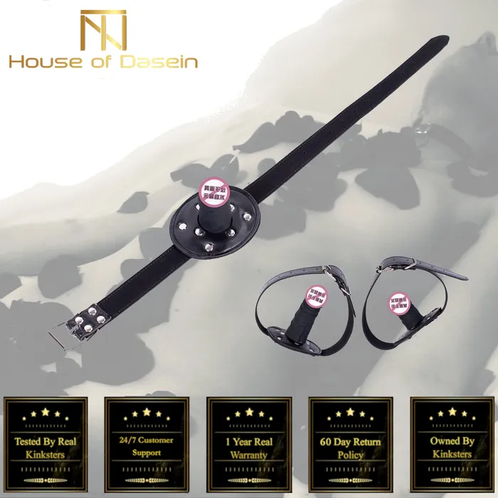 Dildos House of Dasein Gags Black Silicone Dildo Gag Phallic Mouth Muzzle Bondage Restraint