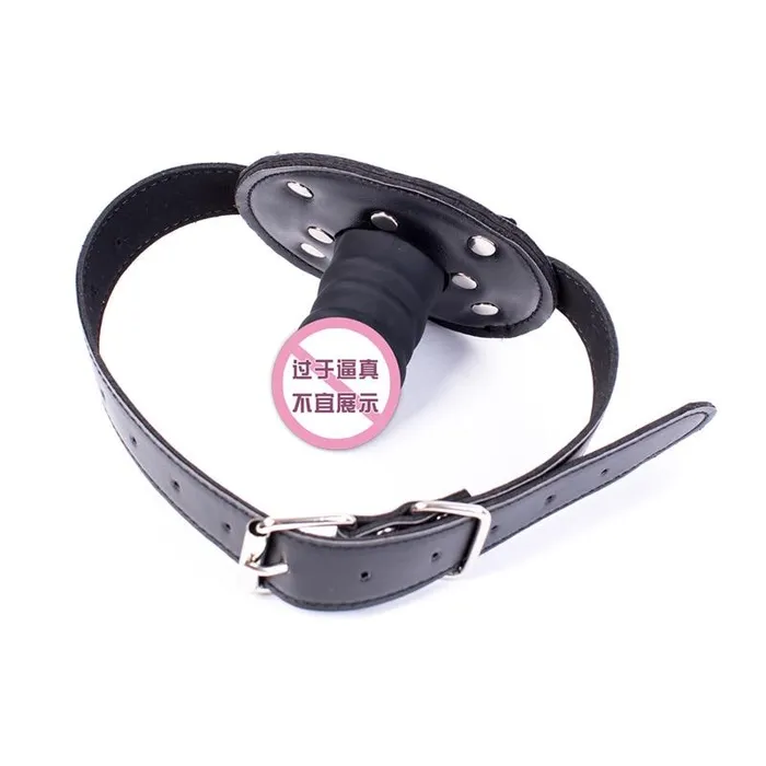 Dildos House of Dasein Gags Black Silicone Dildo Gag Phallic Mouth Muzzle Bondage Restraint