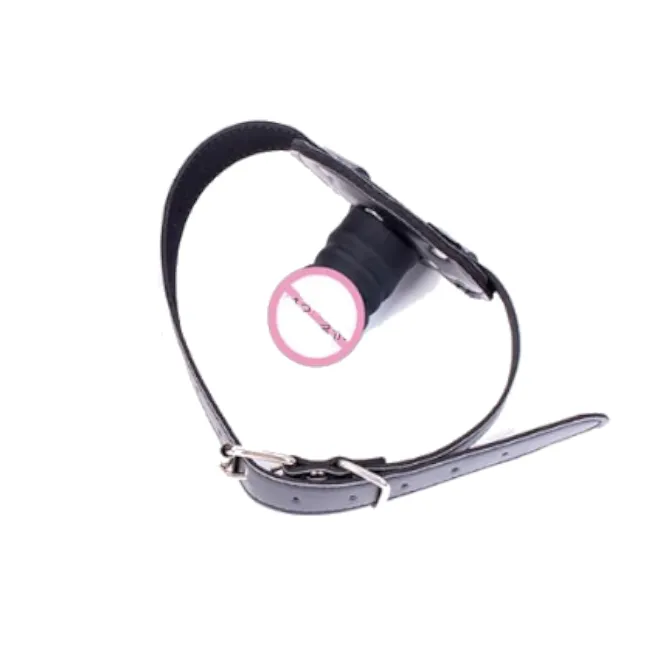 Dildos House of Dasein Gags Black Silicone Dildo Gag Phallic Mouth Muzzle Bondage Restraint