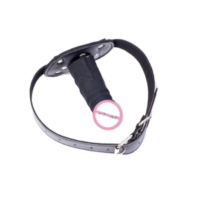 Dildos House of Dasein Gags Black Silicone Dildo Gag Phallic Mouth Muzzle Bondage Restraint