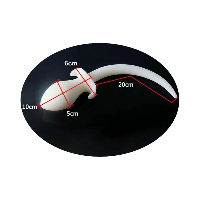 House of Dasein Anal Butt Plug Tails White Silicone Puppy Luminous Anal Dog Tail Butt Plug