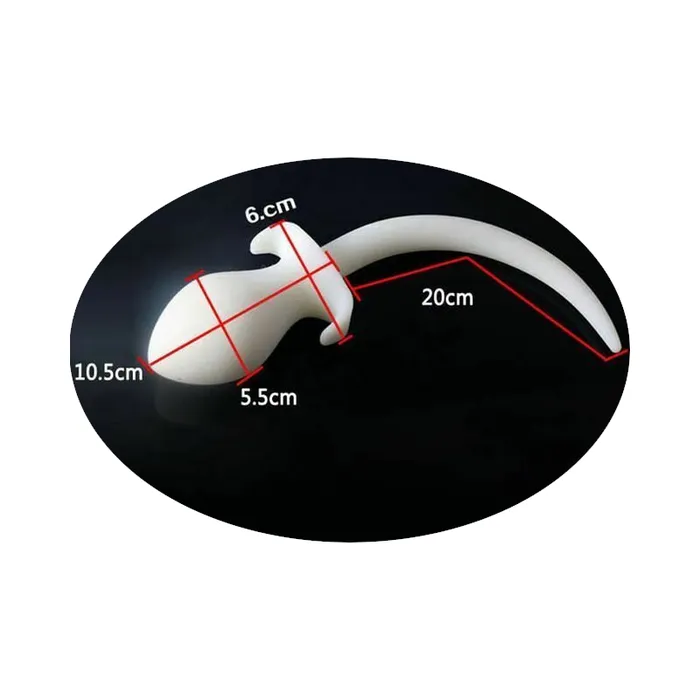 House of Dasein Anal Butt Plug Tails White Silicone Puppy Luminous Anal Dog Tail Butt Plug
