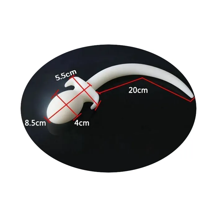 House of Dasein Anal Butt Plug Tails White Silicone Puppy Luminous Anal Dog Tail Butt Plug