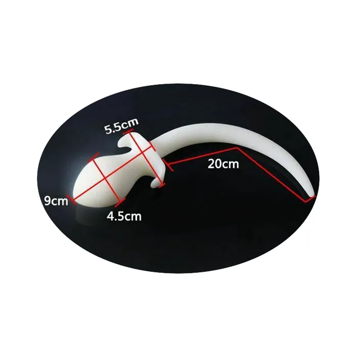 House of Dasein Anal Butt Plug Tails White Silicone Puppy Luminous Anal Dog Tail Butt Plug
