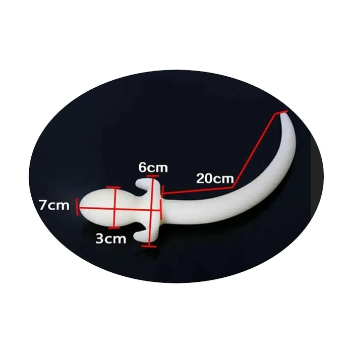 House of Dasein Anal Butt Plug Tails White Silicone Puppy Luminous Anal Dog Tail Butt Plug
