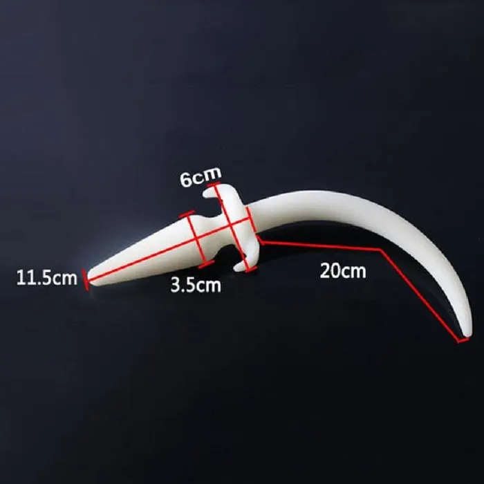 House of Dasein Anal Butt Plug Tails White Silicone Puppy Luminous Anal Dog Tail Butt Plug
