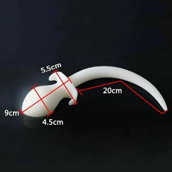 House of Dasein Anal Butt Plug Tails White Silicone Puppy Luminous Anal Dog Tail Butt Plug