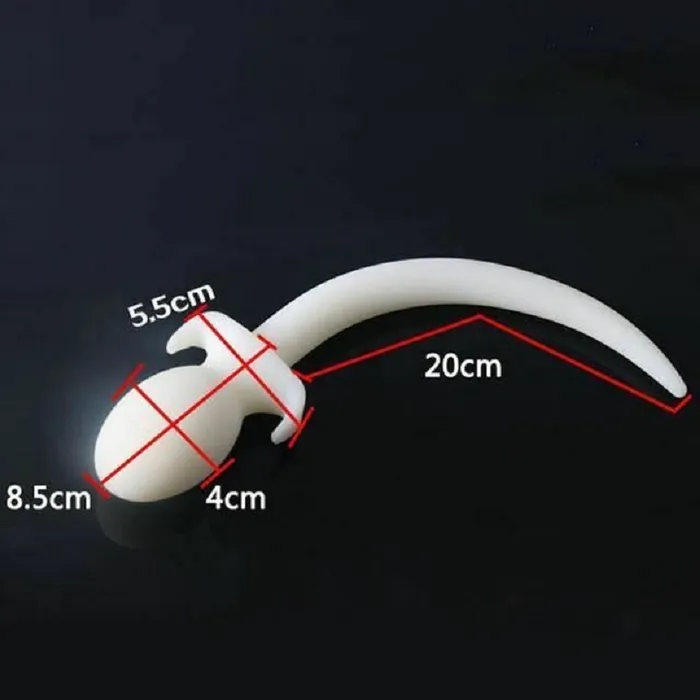 House of Dasein Anal Butt Plug Tails White Silicone Puppy Luminous Anal Dog Tail Butt Plug