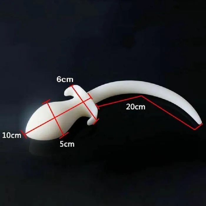 House of Dasein Anal Butt Plug Tails White Silicone Puppy Luminous Anal Dog Tail Butt Plug