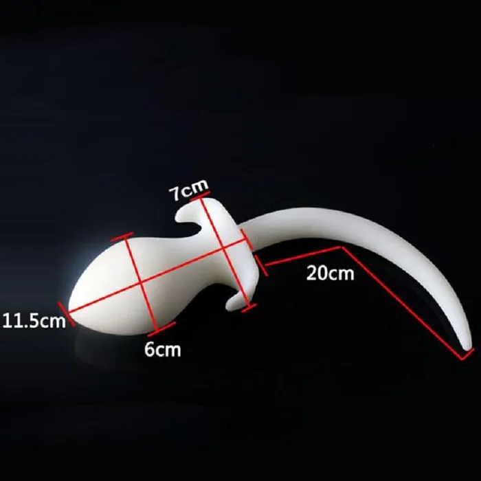House of Dasein Anal Butt Plug Tails White Silicone Puppy Luminous Anal Dog Tail Butt Plug