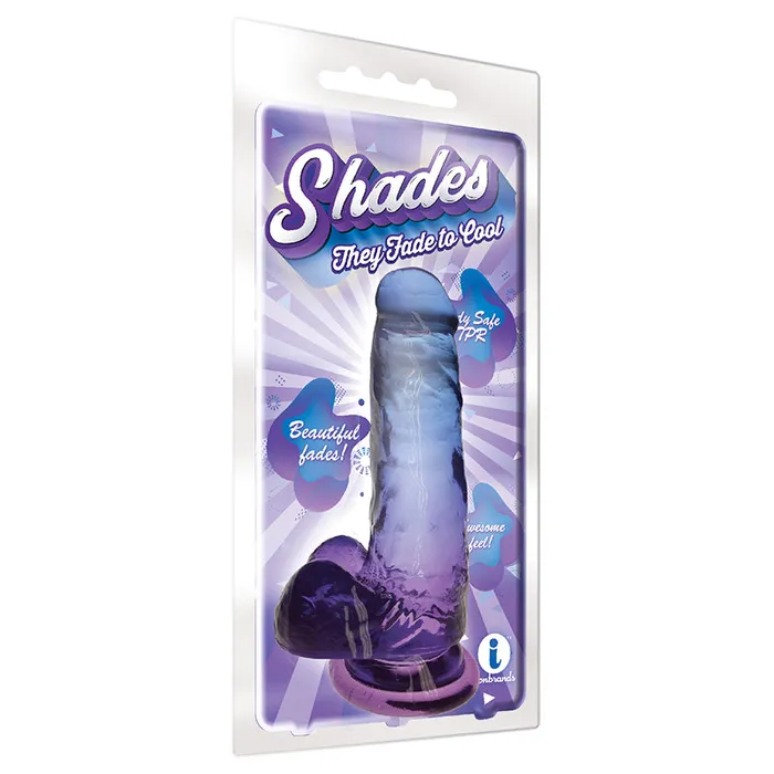 Icon Brands Inc Shadesmedium Jelly Tpr Dong Blue Violet Dildos