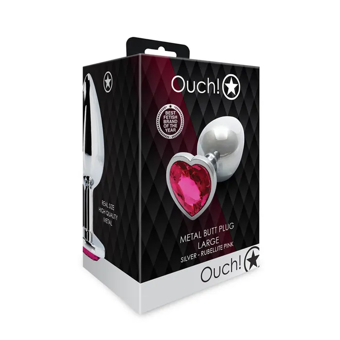 Shots Ouch Heart Gem Butt Plug L Silpnk Shots America Llc Anal