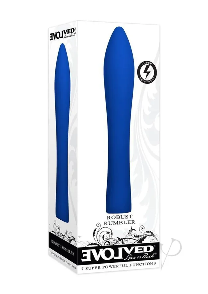 Vibrators The Evolved Company Evolved Love Is Back Robust Rumper 7 SuperPowerful Functions Silicone Traditional Vibrator Blue Vibrators The Evolved Company Evolved Love Is Back Robust Rumper 7 SuperPowerful Functions Silicone Traditional Vibrator Blue