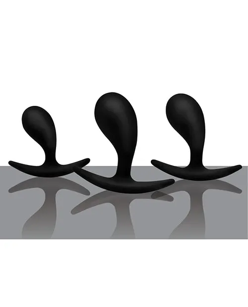 XR Brands Master Series Dark Curved Anal Trainer Black 3 Piece Set Anal