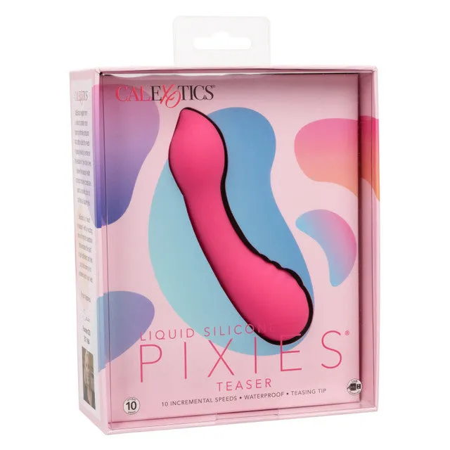 CalExotics Female Sex Toys Pixies TEASER Mini Vibrator with Teasing Flexible Pleasure Tip Pink