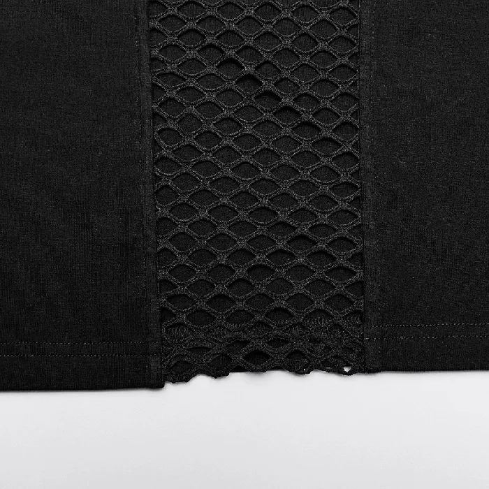 EVEs SECRETS Anal PunkInspired Mens Black Mesh Hoodie Tshirt