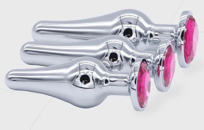 EVEs SECRETS Anal Stainless Steel Butt Plugs 3Pcs Set Anal Toys for Adult Games