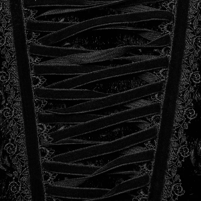 EVEs SECRETS Couples Retro Gothic Velvet Corset with LaceUp Detailing