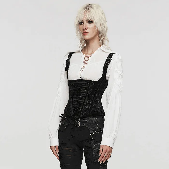 EVEs SECRETS Couples Retro Gothic Velvet Corset with LaceUp Detailing