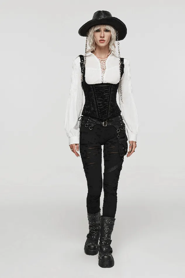 EVEs SECRETS Couples Retro Gothic Velvet Corset with LaceUp Detailing