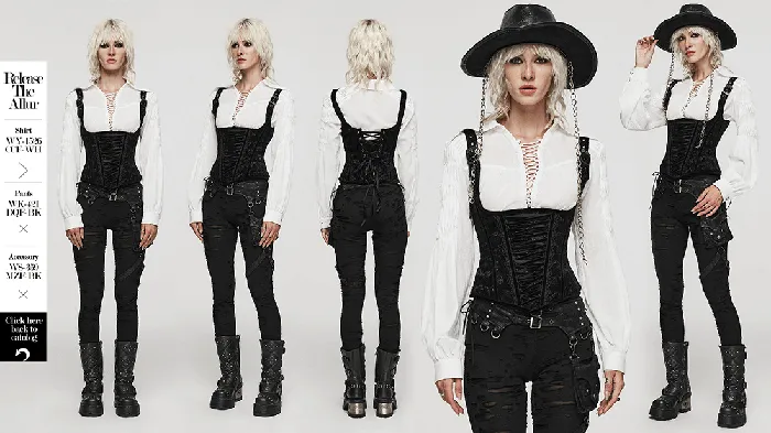 EVEs SECRETS Couples Retro Gothic Velvet Corset with LaceUp Detailing
