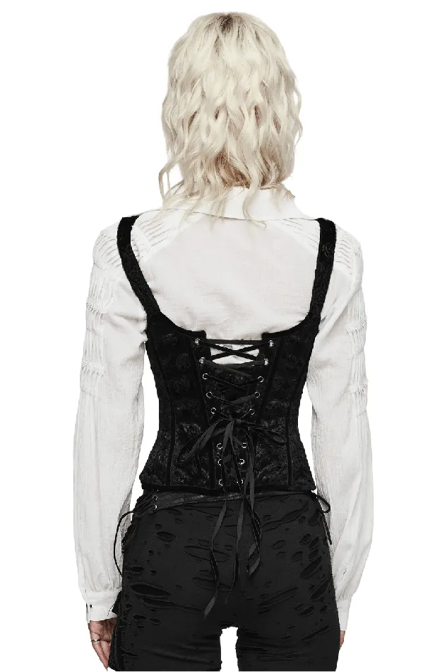 EVEs SECRETS Couples Retro Gothic Velvet Corset with LaceUp Detailing