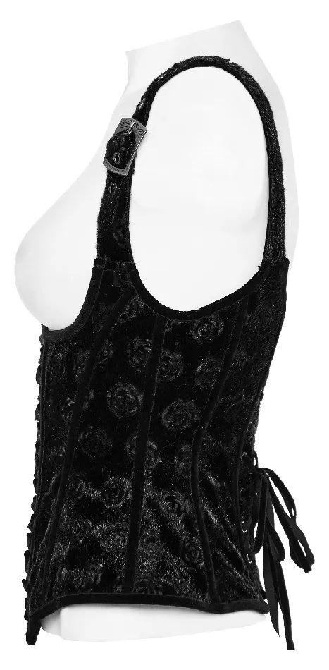 EVEs SECRETS Couples Retro Gothic Velvet Corset with LaceUp Detailing