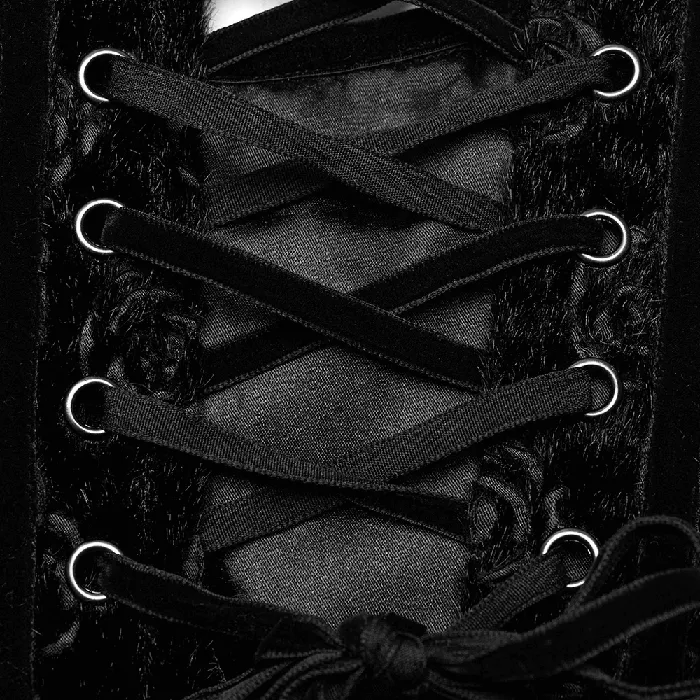 EVEs SECRETS Couples Retro Gothic Velvet Corset with LaceUp Detailing