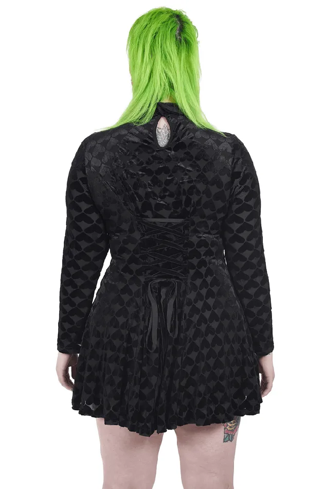EVEs SECRETS Male Sex Toys Opulent Velvet Gothic Womens Dress with Vine Cutout