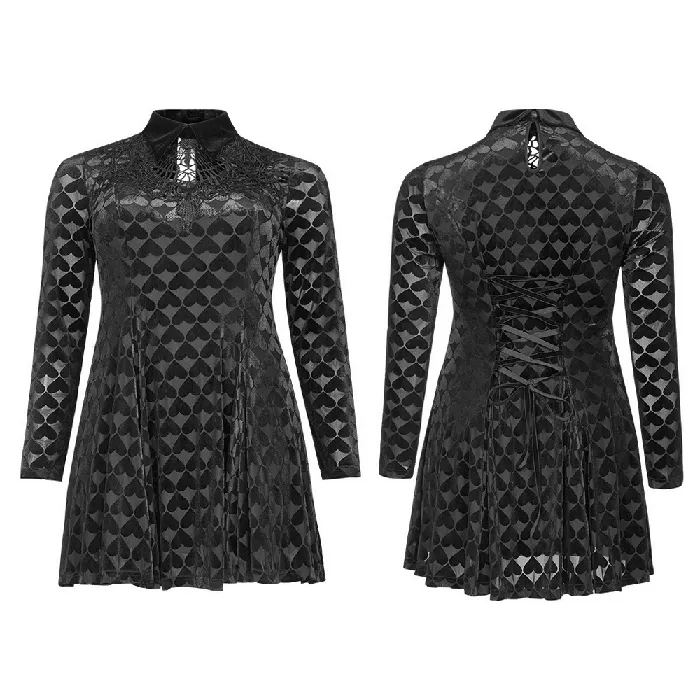 EVEs SECRETS Male Sex Toys Opulent Velvet Gothic Womens Dress with Vine Cutout