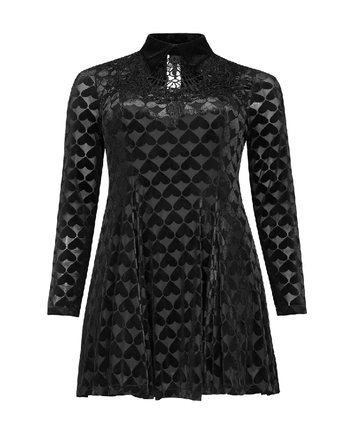 EVEs SECRETS Male Sex Toys Opulent Velvet Gothic Womens Dress with Vine Cutout