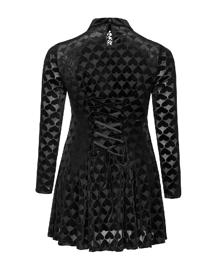 EVEs SECRETS Male Sex Toys Opulent Velvet Gothic Womens Dress with Vine Cutout