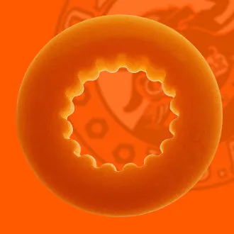 OxBalls Axis RibGrip Cockring Orange Ice Blue Ox Designs Oxballs Male Sex Toys
