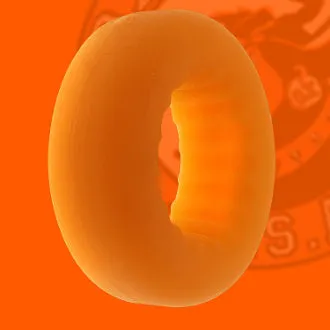 OxBalls Axis RibGrip Cockring Orange Ice Blue Ox Designs Oxballs Male Sex Toys