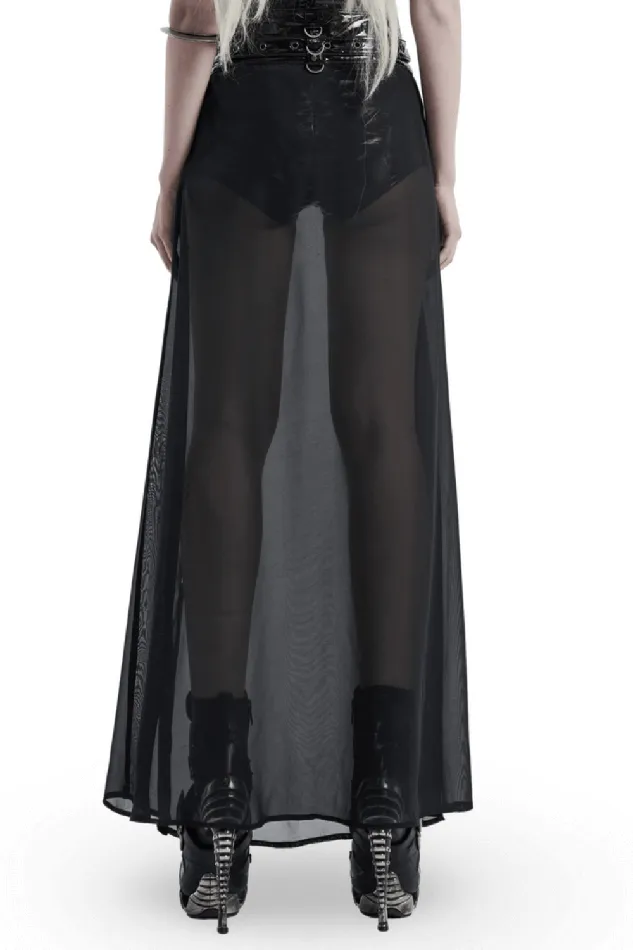 Punk Half Skirt with Adjustable Belt and Chiffon Overlay EVEs SECRETS Male Sex Toys